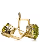 8K žlté zlato 333 Yellow Peridot náušnice vec003x-yp Russian Soviet USSR Vintage Jewlery Art Deco style